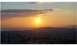 Sonnenuntergang vom Lykabettus in Athen